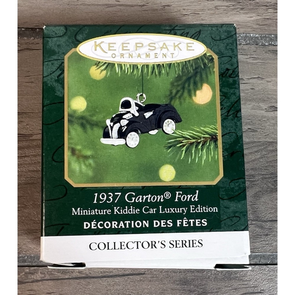 Hallmark 2001 New Mini Kiddie Car Christmas Ornament  1937 Garton Ford #4 Series